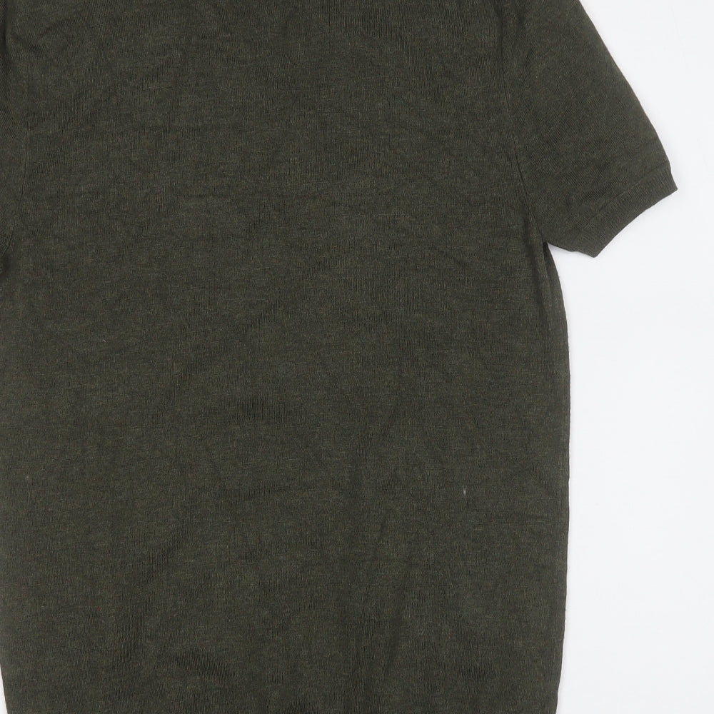 Zara Mens Green  Acrylic  Polo Size M Round Neck