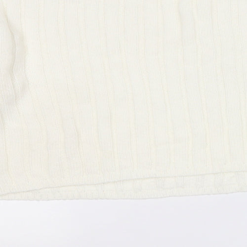 ASOS Womens White Round Neck  Acrylic Pullover Jumper Size 12