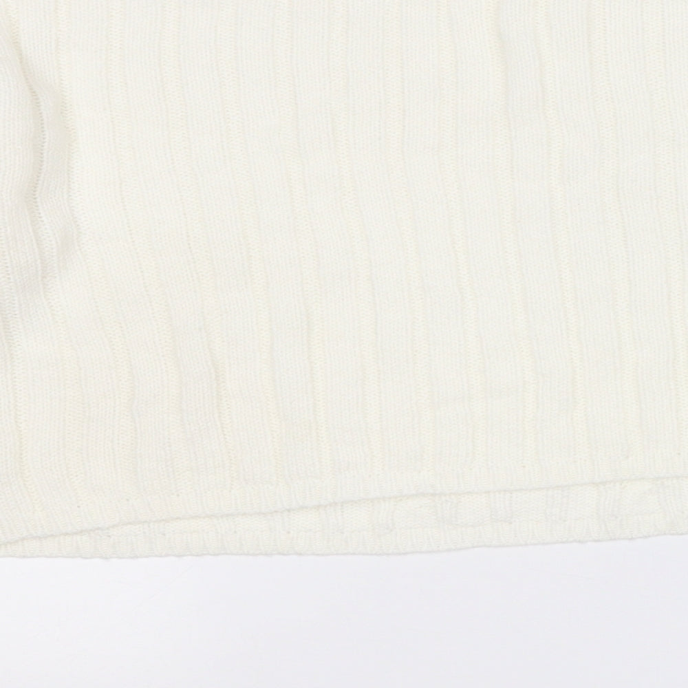 ASOS Womens White Round Neck  Acrylic Pullover Jumper Size 12