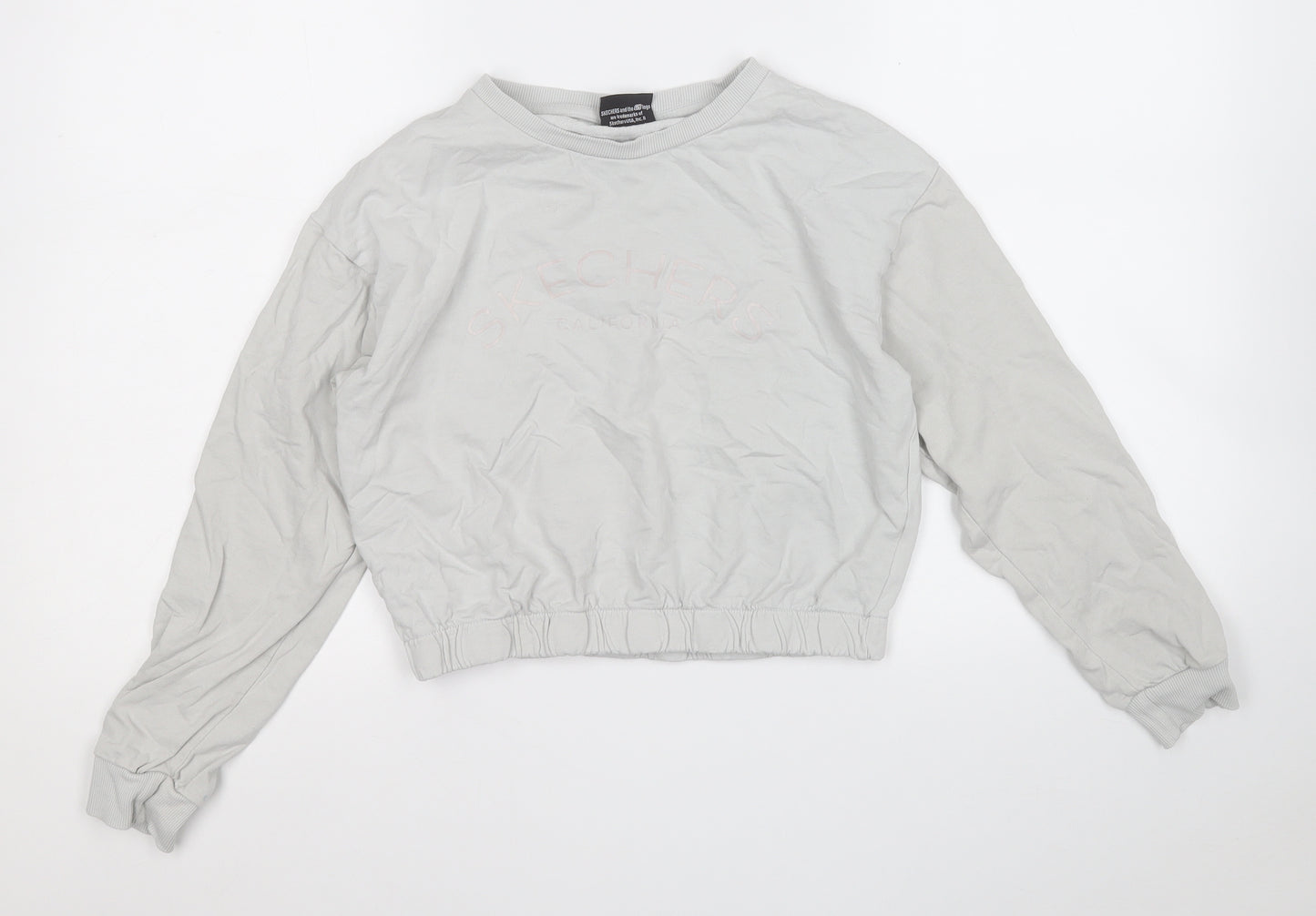 Sketchers Girls Grey  Cotton Pullover Sweatshirt Size 10-11 Years   - California