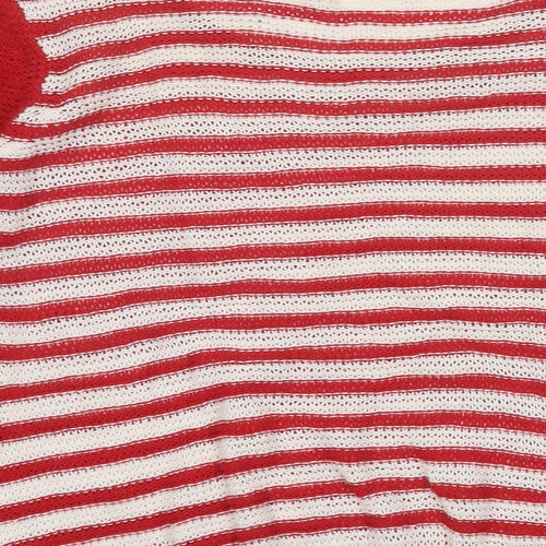 Blooming Marvellous Womens Red Round Neck Striped Cotton Pullover Jumper Size 16