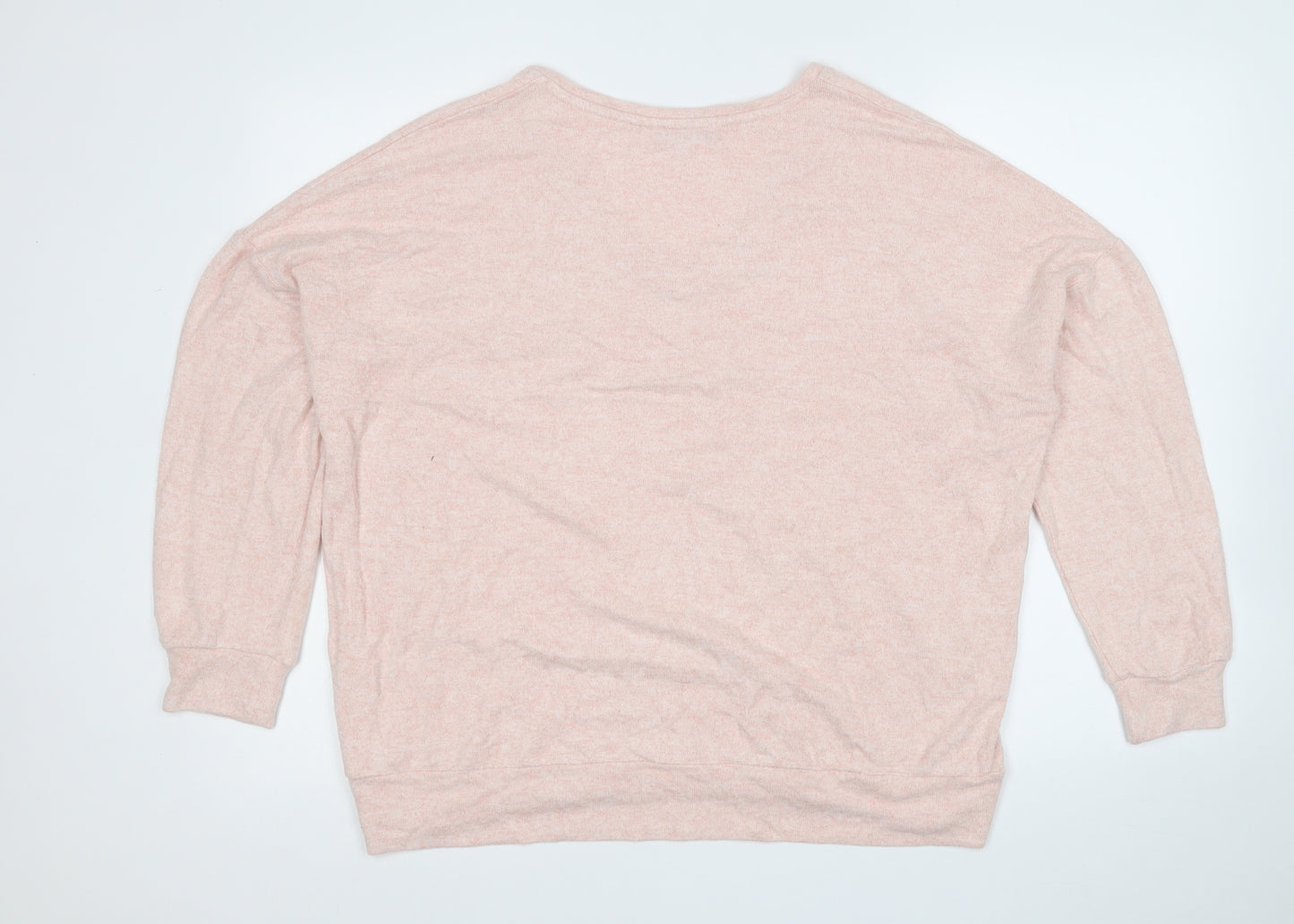 Wallis Womens Pink V-Neck  Viscose Pullover Jumper Size 12