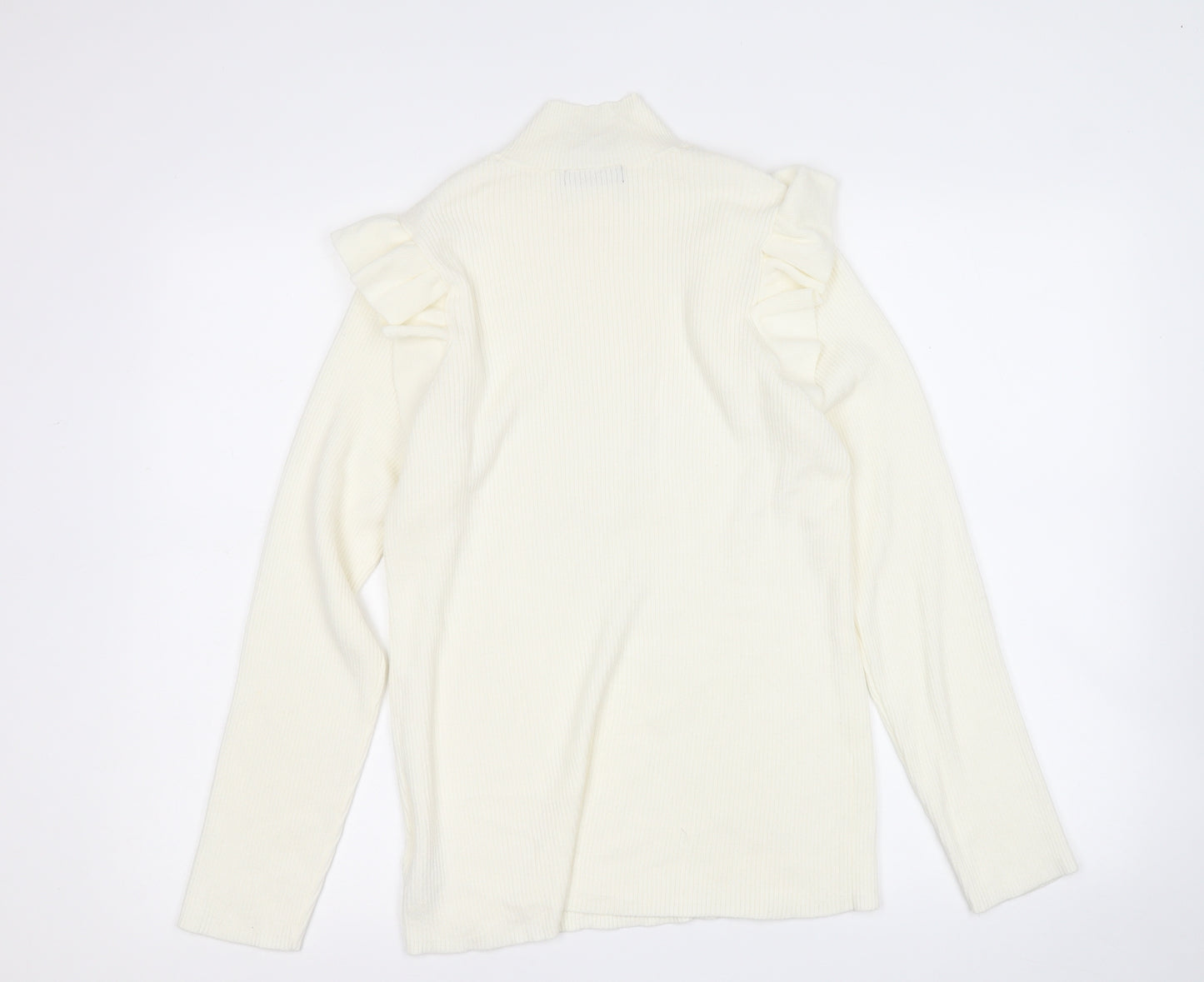 F&F Womens Yellow Mock Neck  Viscose Pullover Jumper Size 18