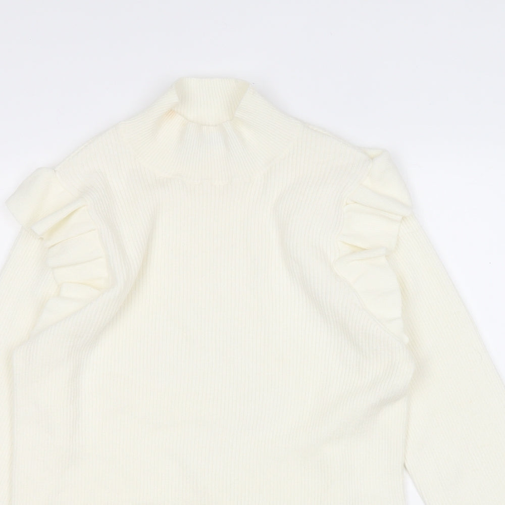 F&F Womens Yellow Mock Neck  Viscose Pullover Jumper Size 18