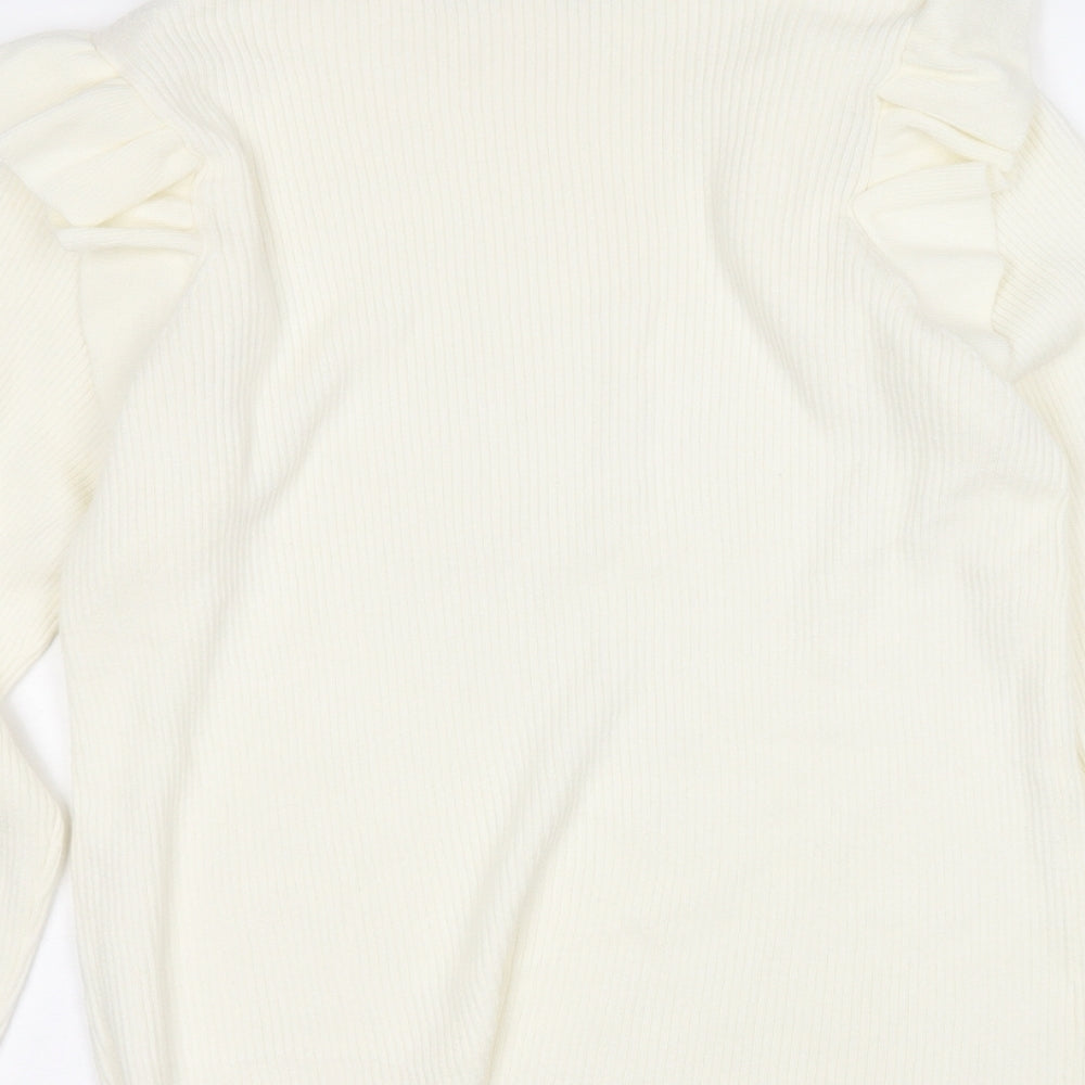 F&F Womens Yellow Mock Neck  Viscose Pullover Jumper Size 18