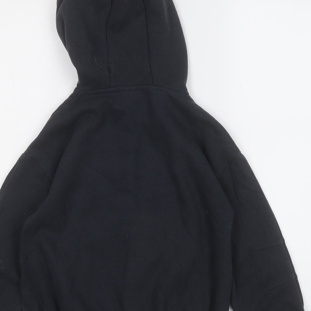 Matalan Girls Black  Cotton Pullover Hoodie Size 9 Years   - Brooklyn