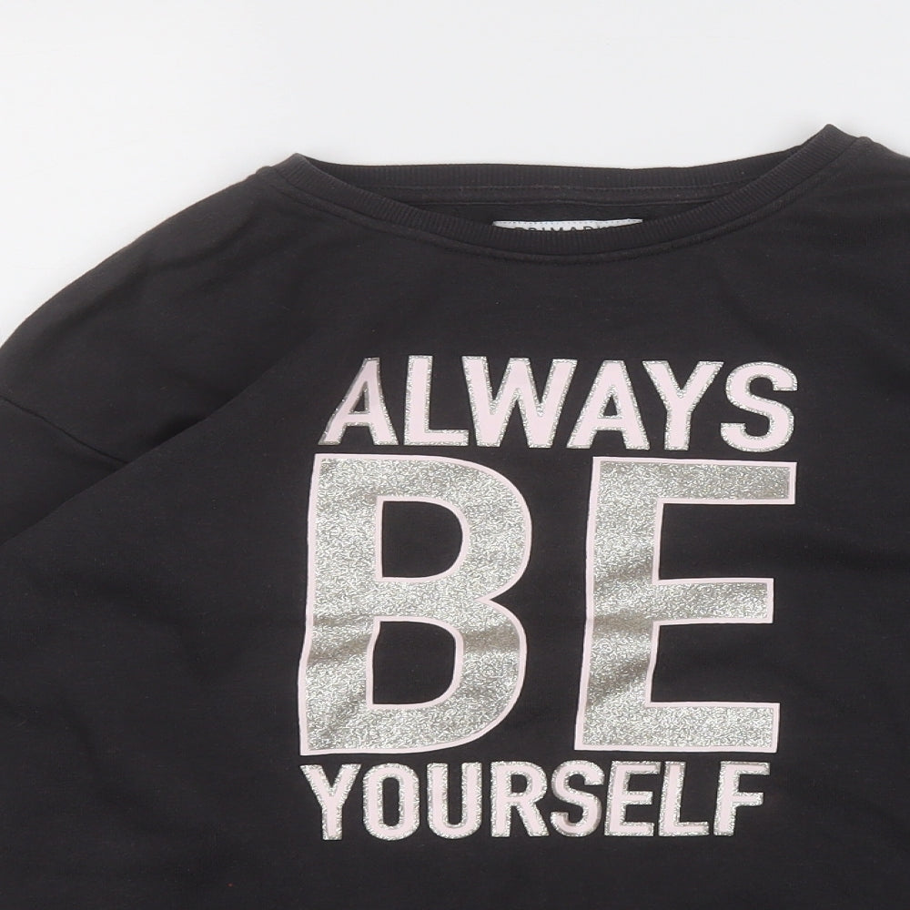 Primark Girls Grey  Cotton Pullover Sweatshirt Size 11-12 Years   - Always Be Yourself