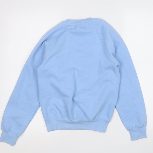Preworn Boys Blue  Polyester Pullover Sweatshirt Size 9-10 Years