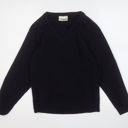 michael sehgal Womens Blue V-Neck  Acrylic Pullover Jumper Size 6
