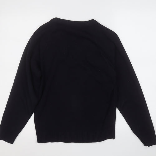 michael sehgal Womens Blue V-Neck  Acrylic Pullover Jumper Size 6