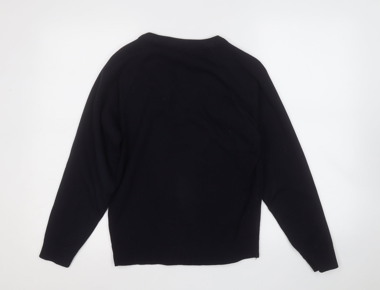michael sehgal Womens Blue V-Neck  Acrylic Pullover Jumper Size 6