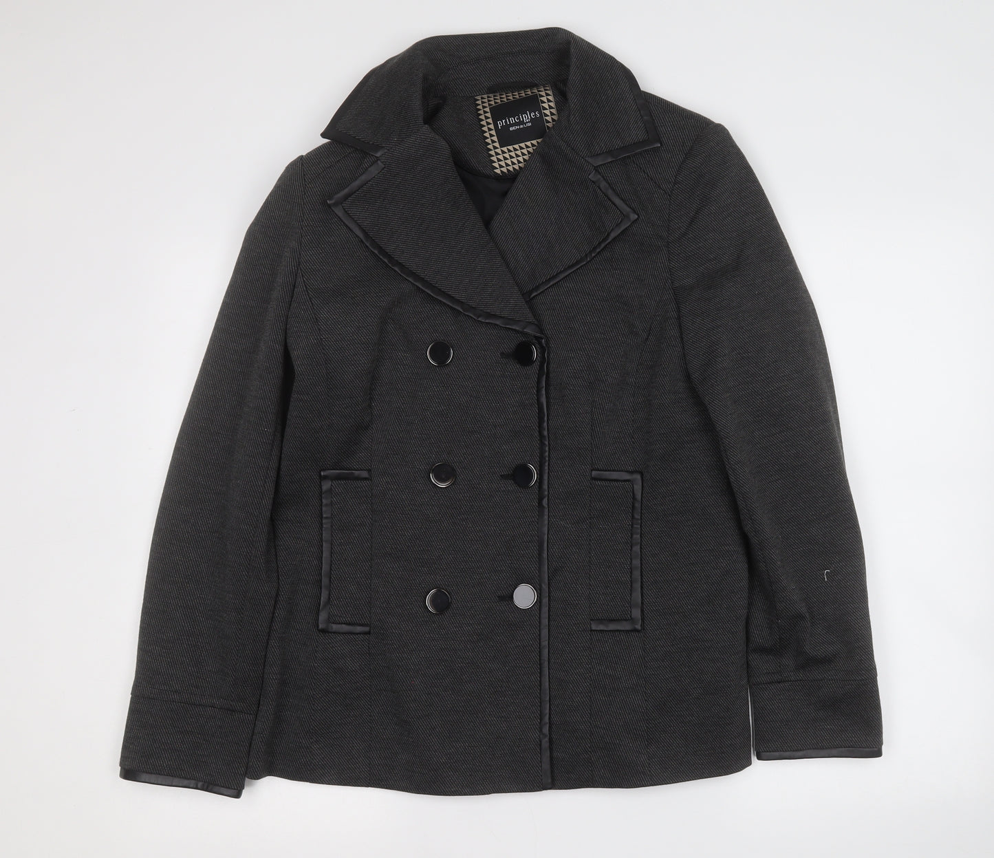 Principles Womens Grey   Trench Coat Blazer Size 14