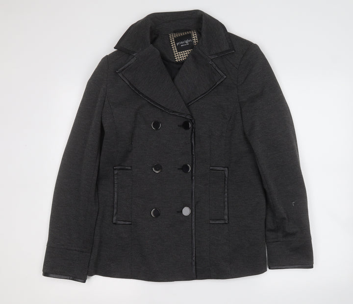 Principles Womens Grey   Trench Coat Blazer Size 14