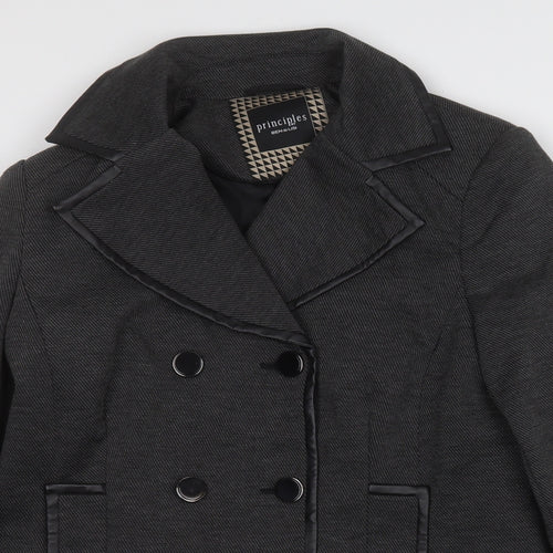 Principles Womens Grey   Trench Coat Blazer Size 14