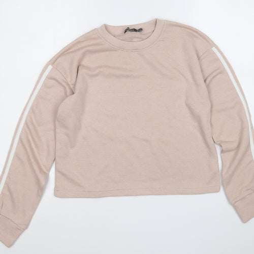 Boohoo Womens Pink  Polyester Pullover Sweatshirt Size 8