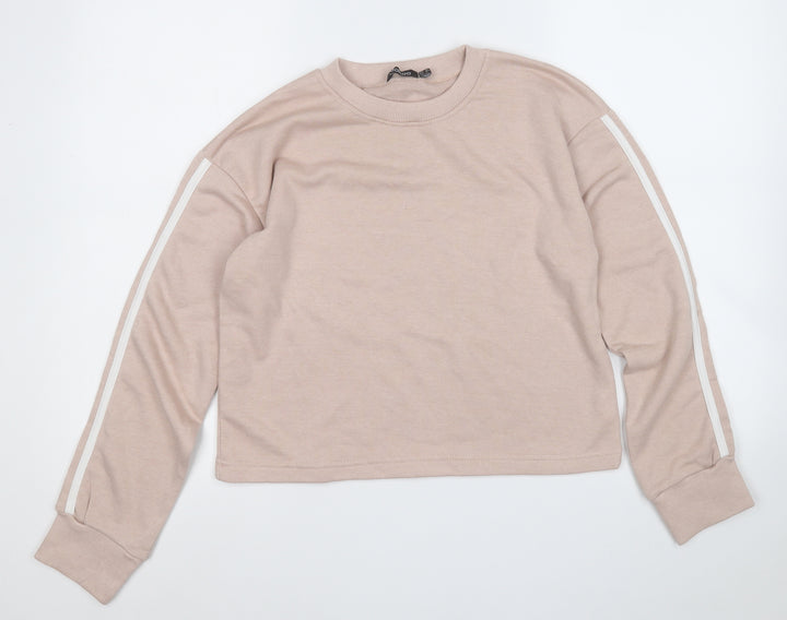 Boohoo Womens Pink  Polyester Pullover Sweatshirt Size 8