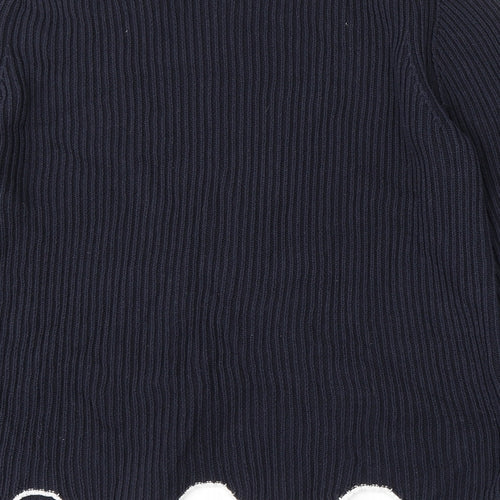 Marks and Spencer Womens Blue Round Neck  Cotton Pullover Jumper Size 18