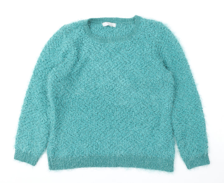 Red Herring Womens Green Round Neck Polyester Pullover Jumper Size 14