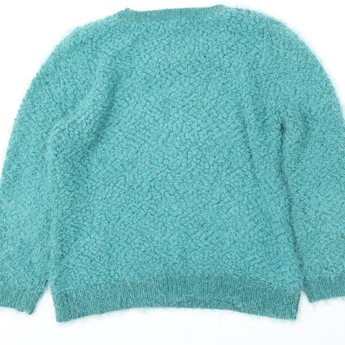 Red Herring Womens Green Round Neck  Polyester Pullover Jumper Size 14