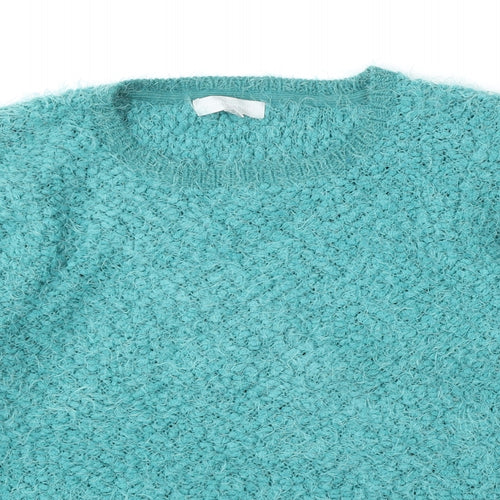 Red Herring Womens Green Round Neck  Polyester Pullover Jumper Size 14