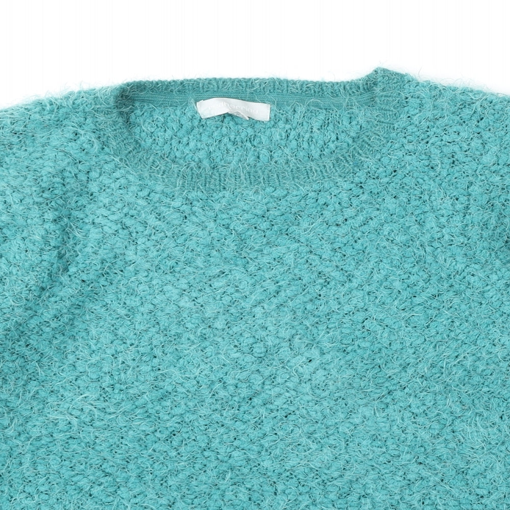 Red Herring Womens Green Round Neck  Polyester Pullover Jumper Size 14