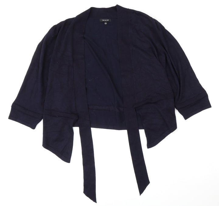 Verve Ami Womens Blue V-Neck Rayon Cardigan Jumper Size L