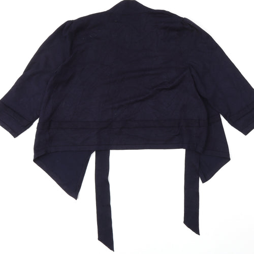 Verve Ami Womens Blue V-Neck  Rayon Cardigan Jumper Size L