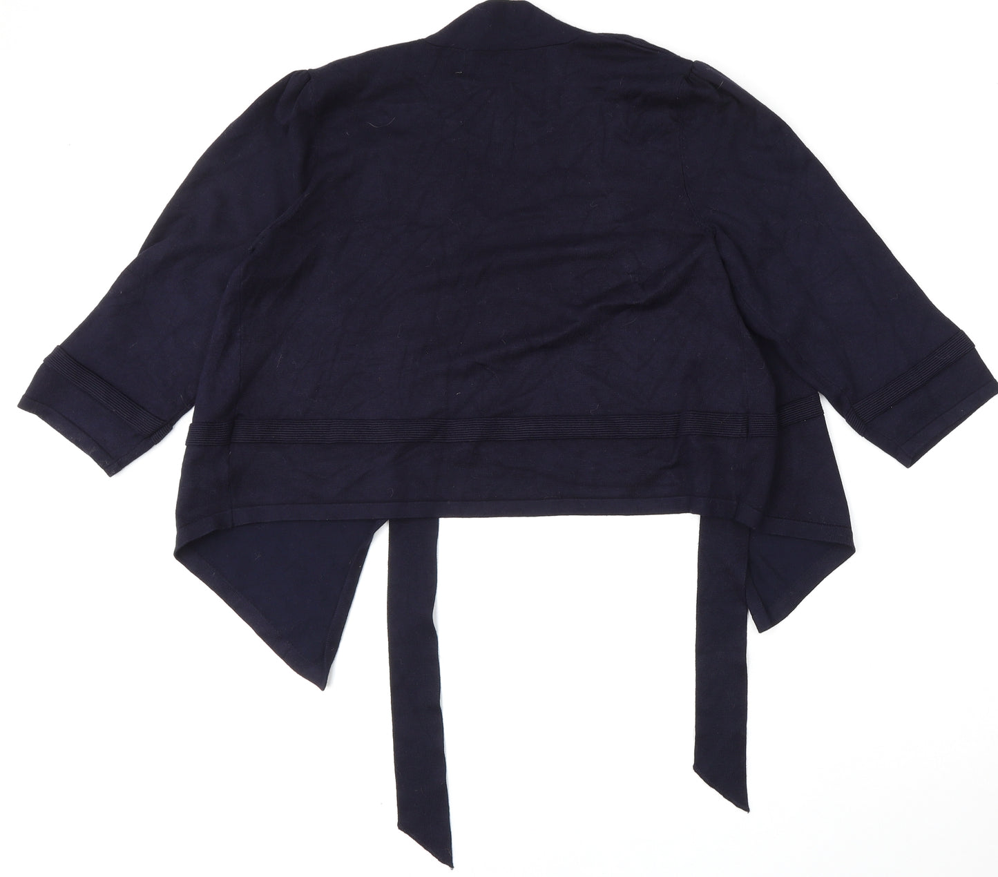 Verve Ami Womens Blue V-Neck  Rayon Cardigan Jumper Size L