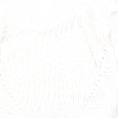 Per Una Womens White Round Neck  Acrylic Pullover Jumper Size 10