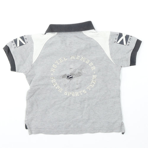 Scapa Sports Boys Grey  Cotton Basic Polo Size 2 Years Collared Button