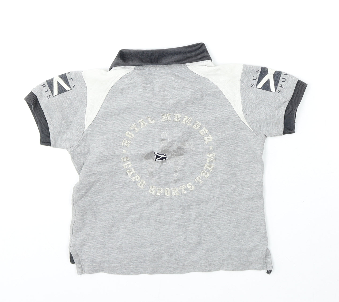 Scapa Sports Boys Grey  Cotton Basic Polo Size 2 Years Collared Button