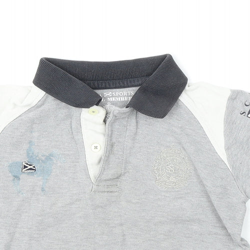 Scapa Sports Boys Grey  Cotton Basic Polo Size 2 Years Collared Button
