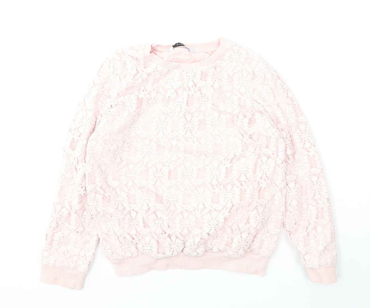 George Girls Pink  Polyester Pullover Sweatshirt Size 8-9 Years   - Small marks to cuff