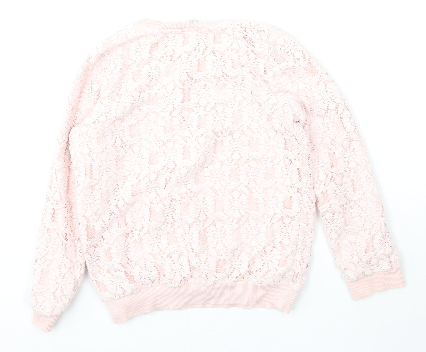 George Girls Pink  Polyester Pullover Sweatshirt Size 8-9 Years   - Small marks to cuff