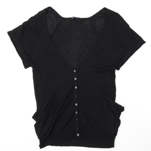 Dorothy Perkins Womens Black V-Neck  Viscose Pullover Jumper Size 12