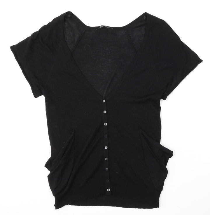 Dorothy Perkins Womens Black V-Neck Viscose Pullover Jumper Size 12