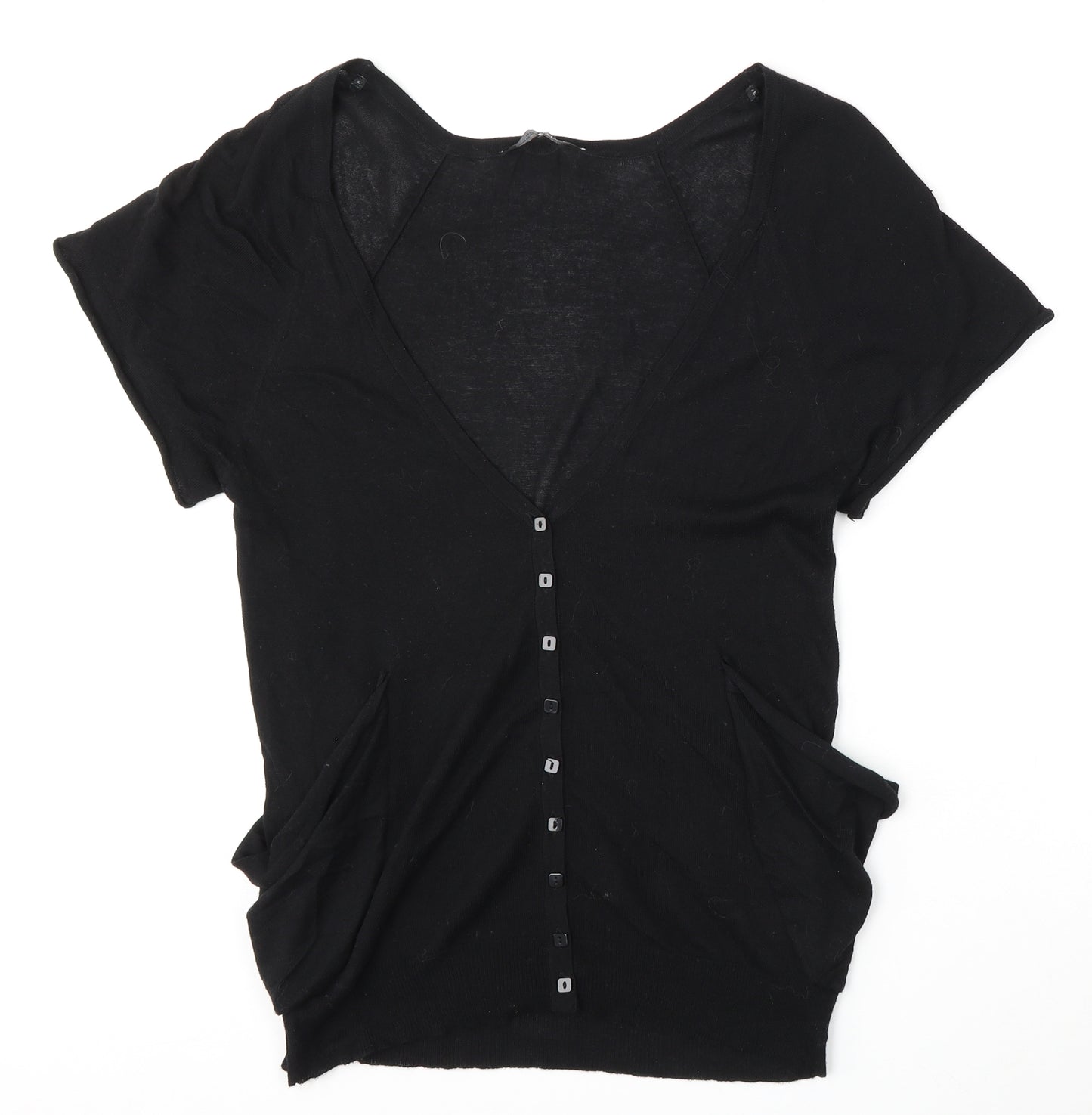 Dorothy Perkins Womens Black V-Neck  Viscose Pullover Jumper Size 12