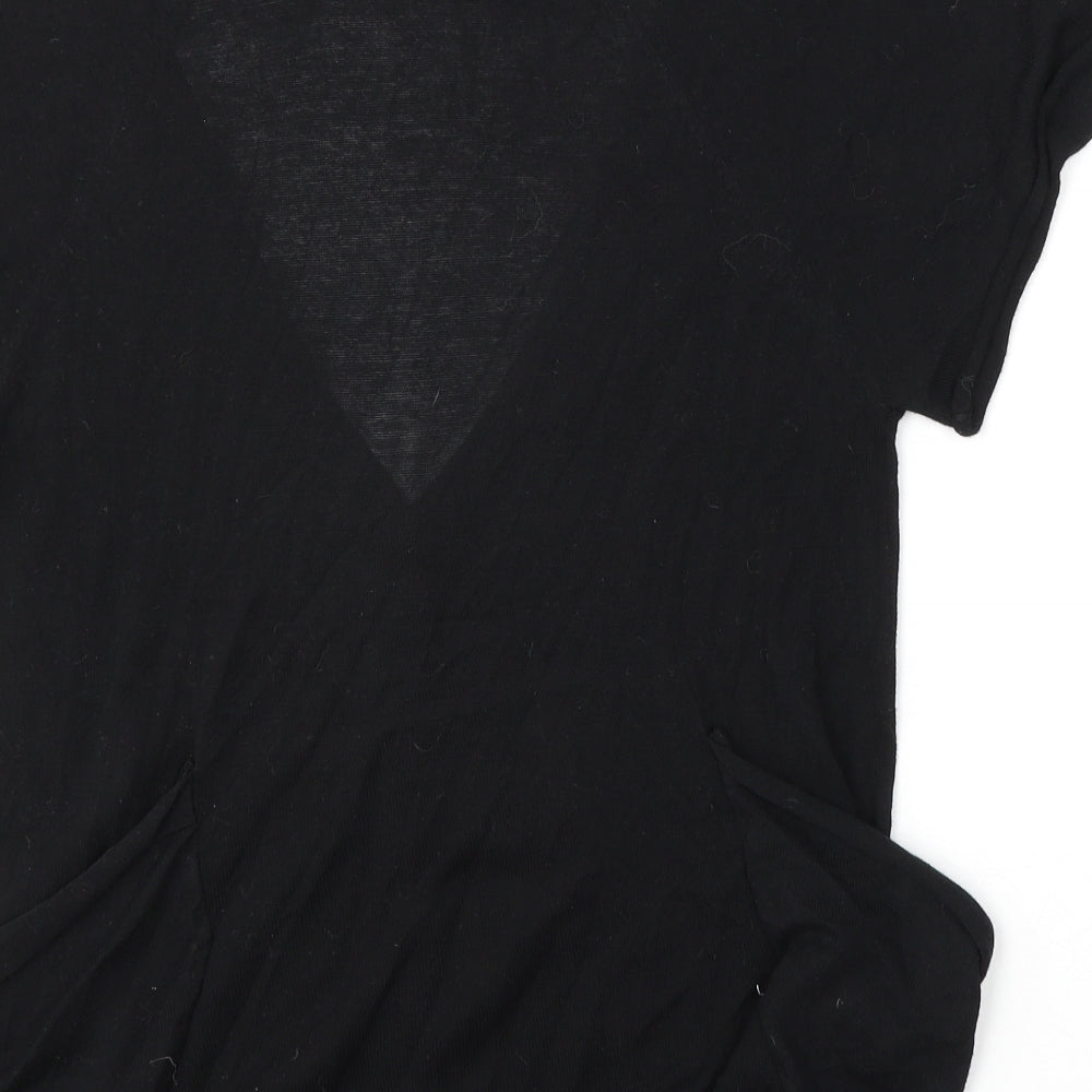 Dorothy Perkins Womens Black V-Neck  Viscose Pullover Jumper Size 12