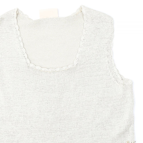 Fashion Debut Womens Beige Round Neck  Polyester Vest Jumper Size 20