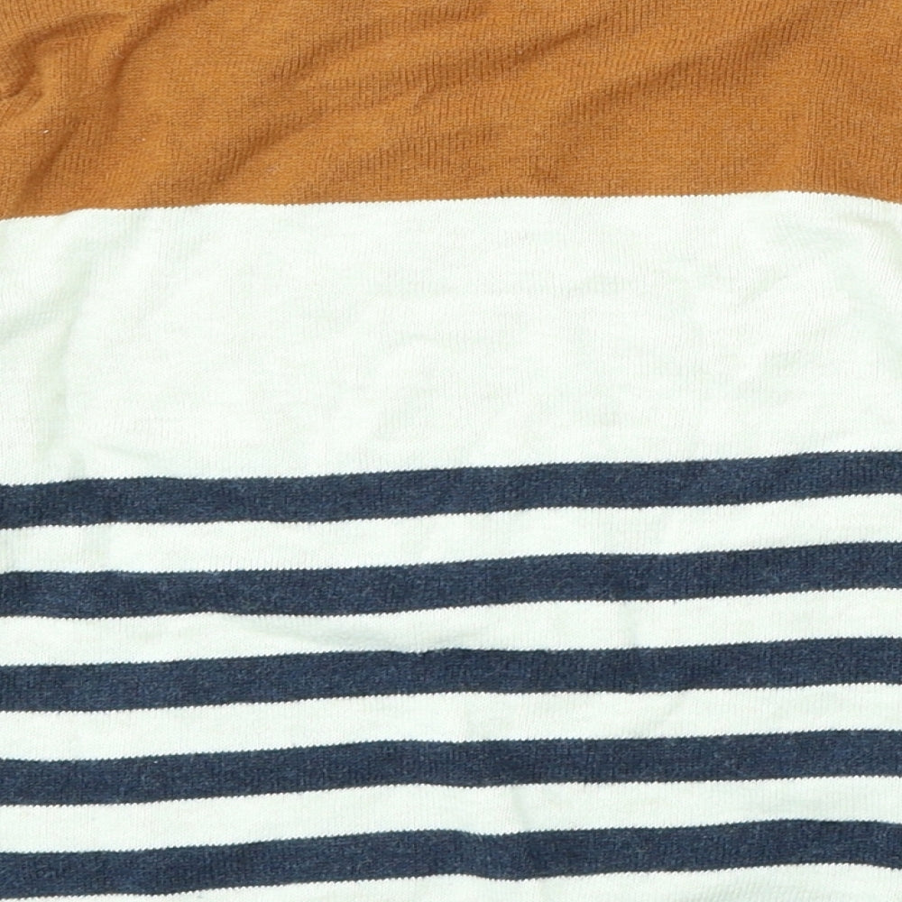 H&M Boys Multicoloured Round Neck Striped Cotton Pullover Jumper Size 4-5 Years