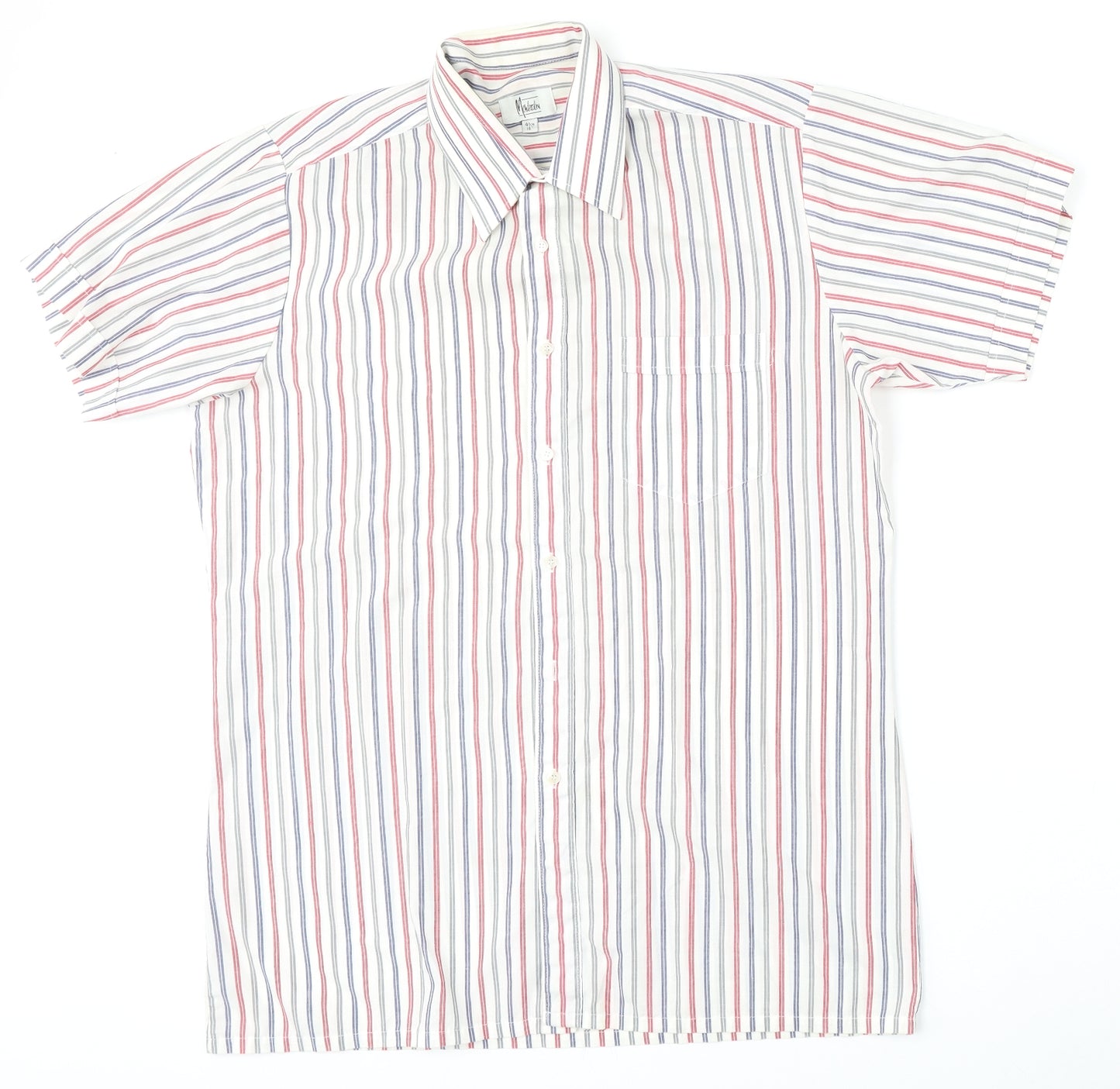 MOnterattin Mens Multicoloured Striped Polyester  Polo Size 16 Collared Button