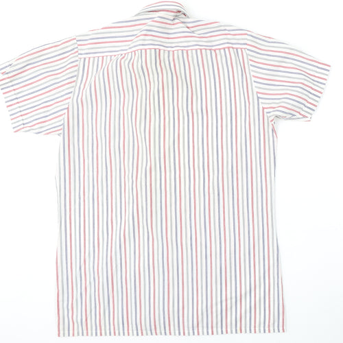 MOnterattin Mens Multicoloured Striped Polyester  Polo Size 16 Collared Button
