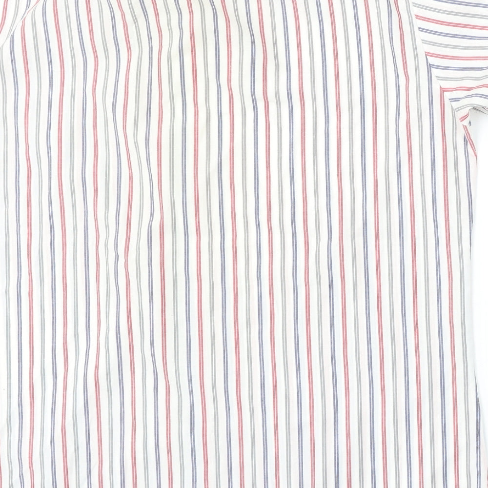 MOnterattin Mens Multicoloured Striped Polyester  Polo Size 16 Collared Button