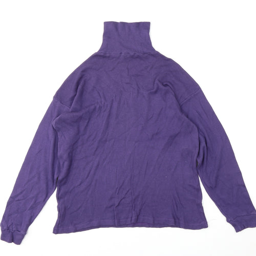 Preworn Womens Purple Roll Neck  Cotton Pullover Jumper Size M