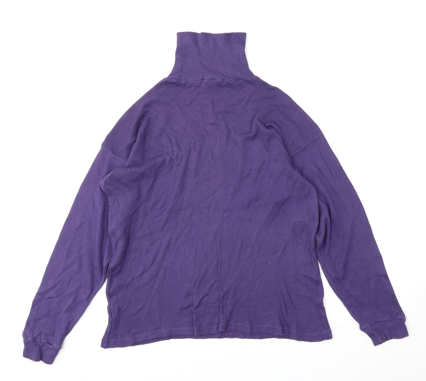 Preworn Womens Purple Roll Neck  Cotton Pullover Jumper Size M