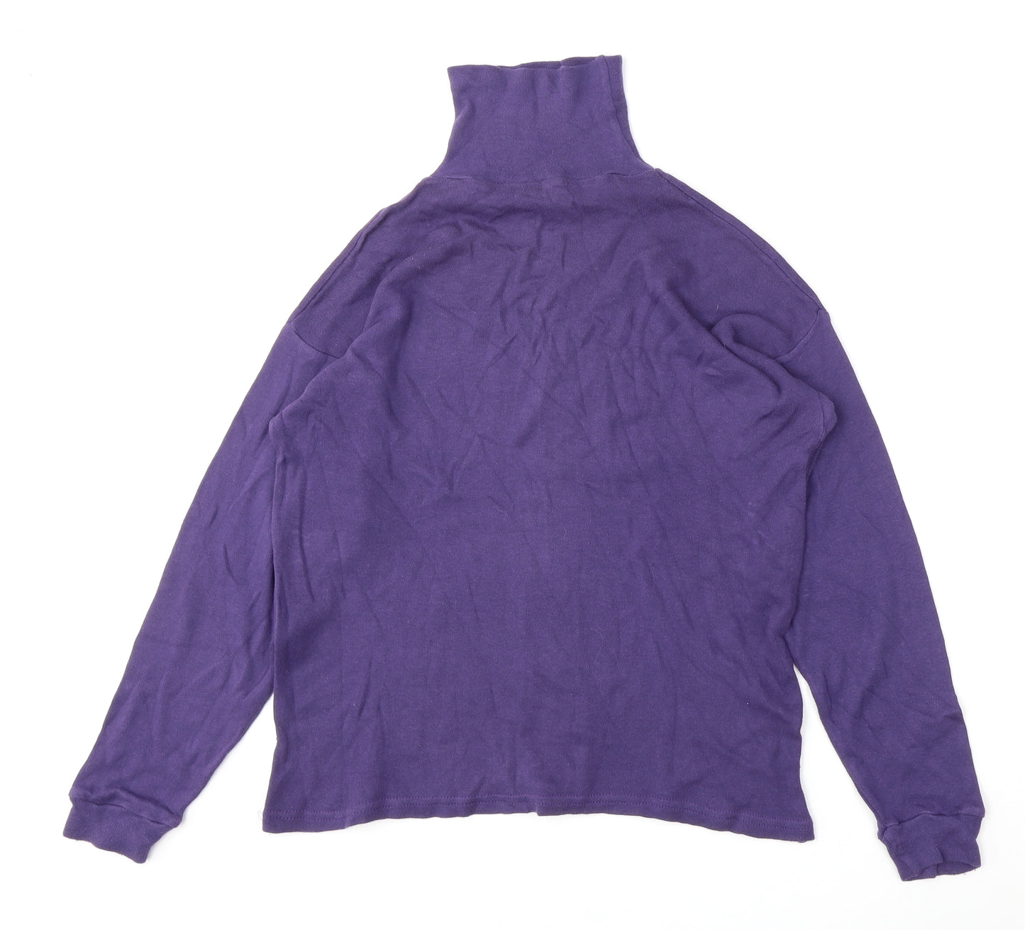 Preworn Womens Purple Roll Neck  Cotton Pullover Jumper Size M