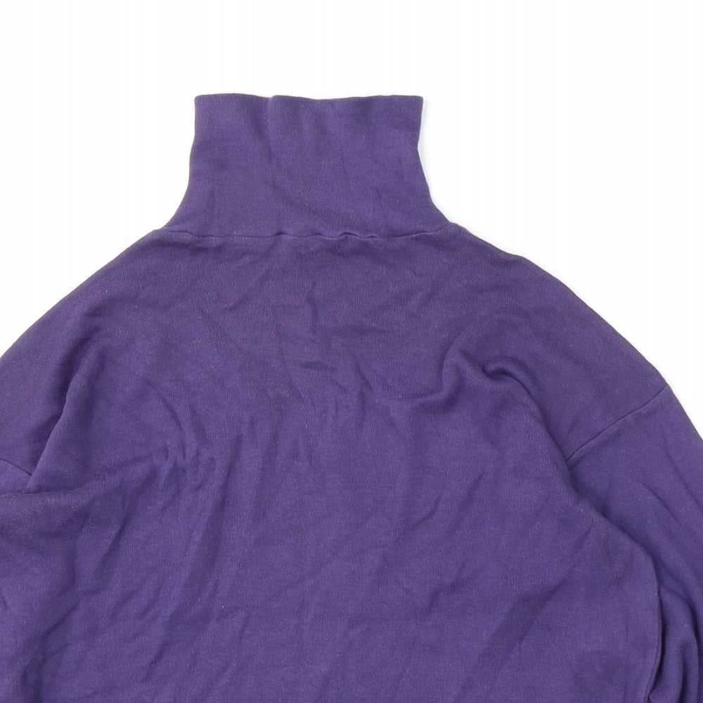 Preworn Womens Purple Roll Neck  Cotton Pullover Jumper Size M