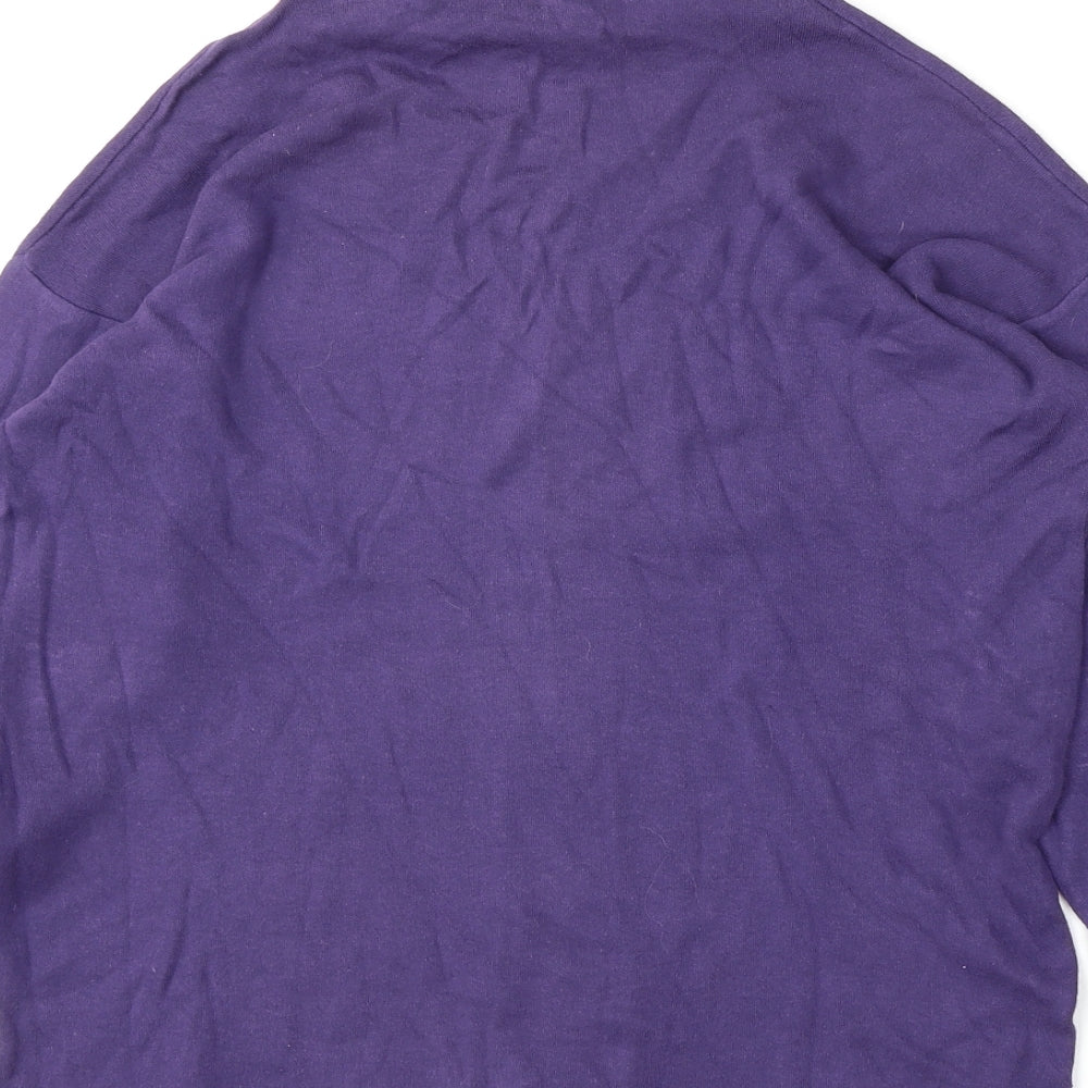 Preworn Womens Purple Roll Neck  Cotton Pullover Jumper Size M