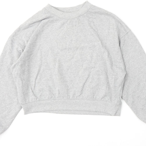 Pull&Bear Womens Grey  Cotton Pullover Sweatshirt Size L
