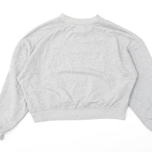 Pull&Bear Womens Grey  Cotton Pullover Sweatshirt Size L